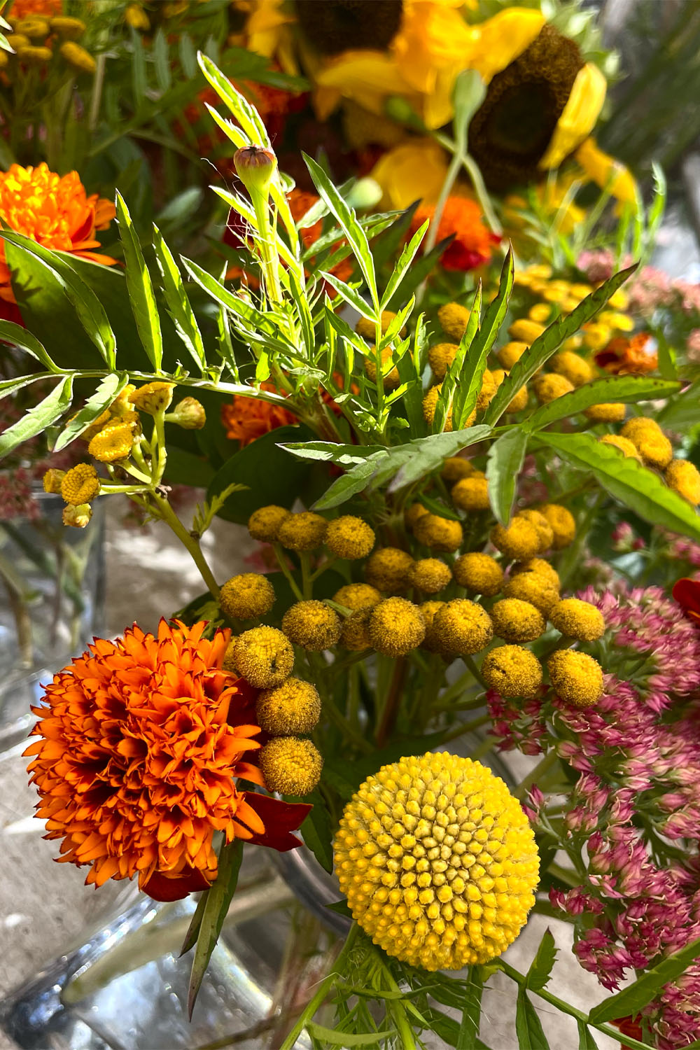 Pink and peach floral arrangement